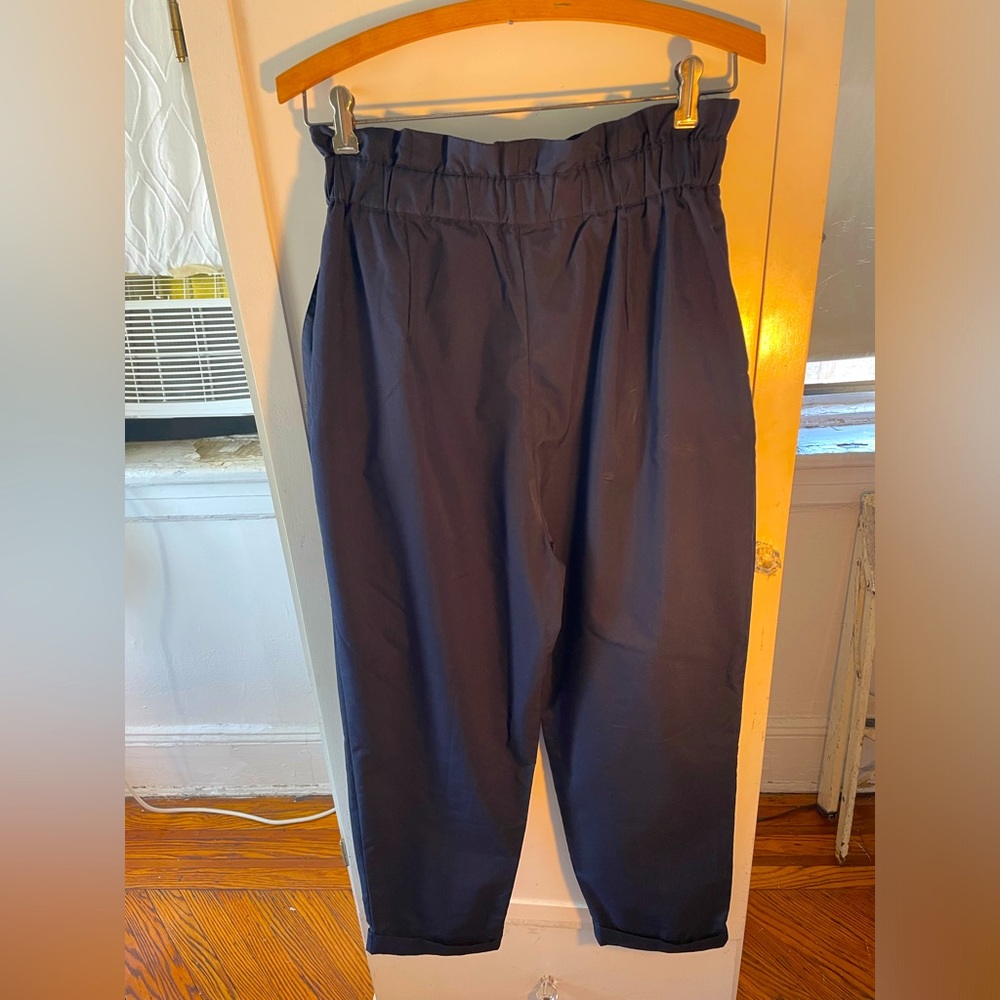 Zara Navy Cotton Crop Pant